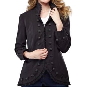 Insight New York Black Military Steam Punk Ruffle Blazer